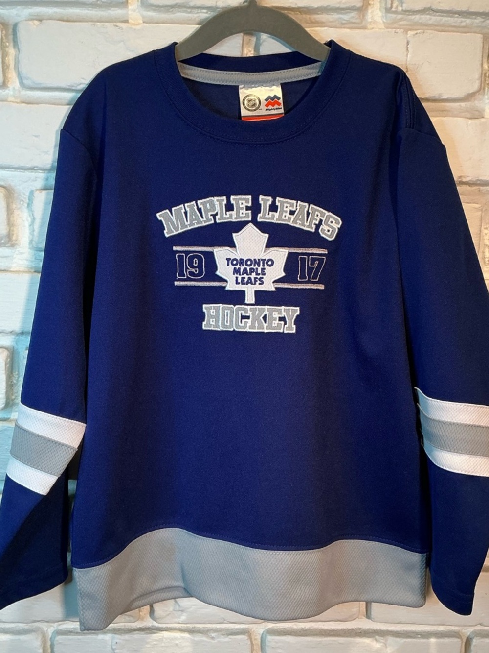 NHL Toronto Maple Leafs Kids Blue and White Jersey 6X